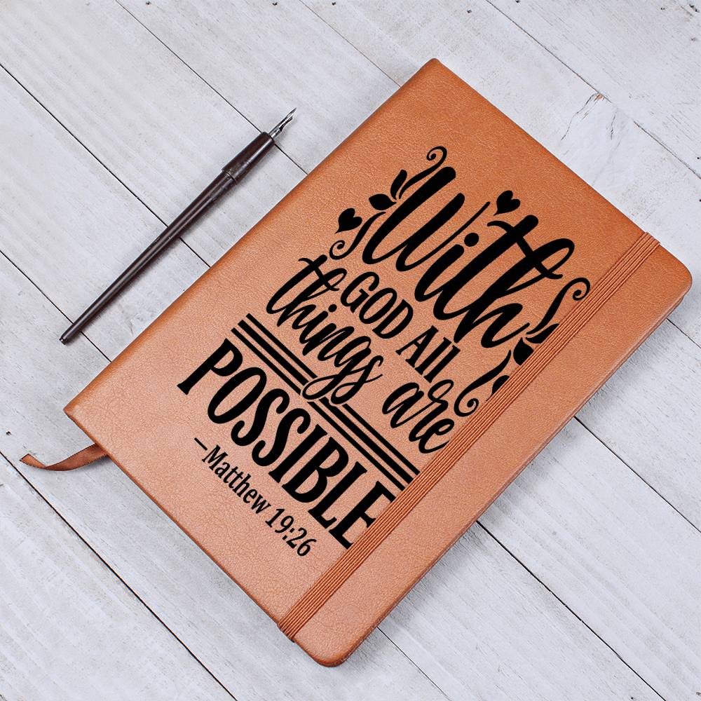With god all things-01 Graphic Leather Journal