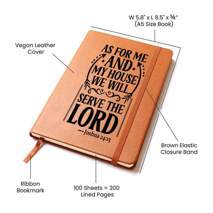 As For Me and My House Graphic Leather Journal
