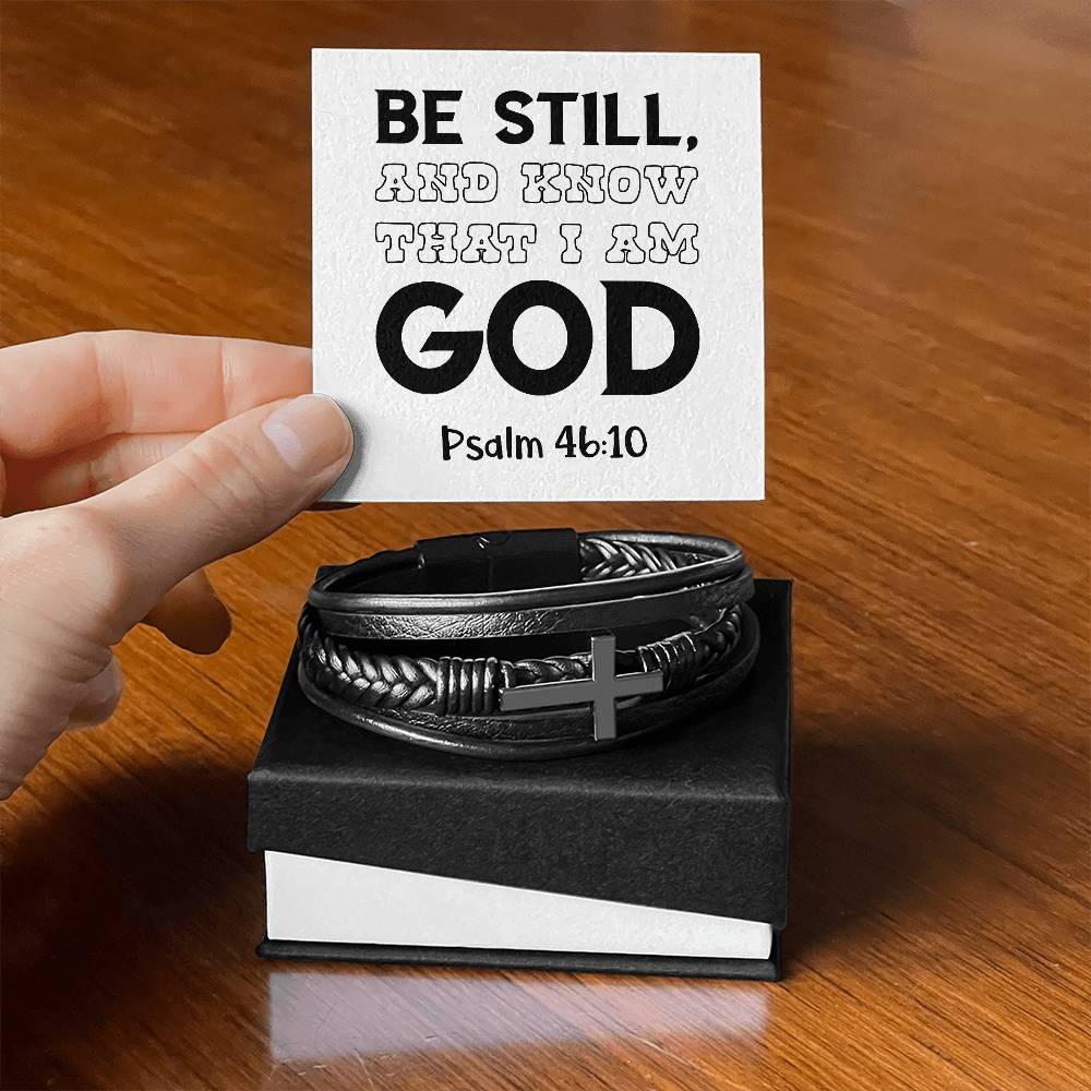 Be still, and know that I am God RVRNT Men's Cross Bracelet