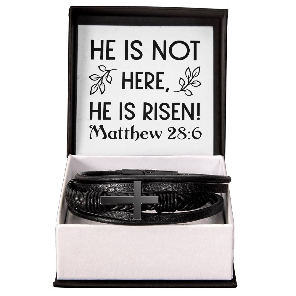 He is not here, he is risen RVRNT Men's Cross Bracelet