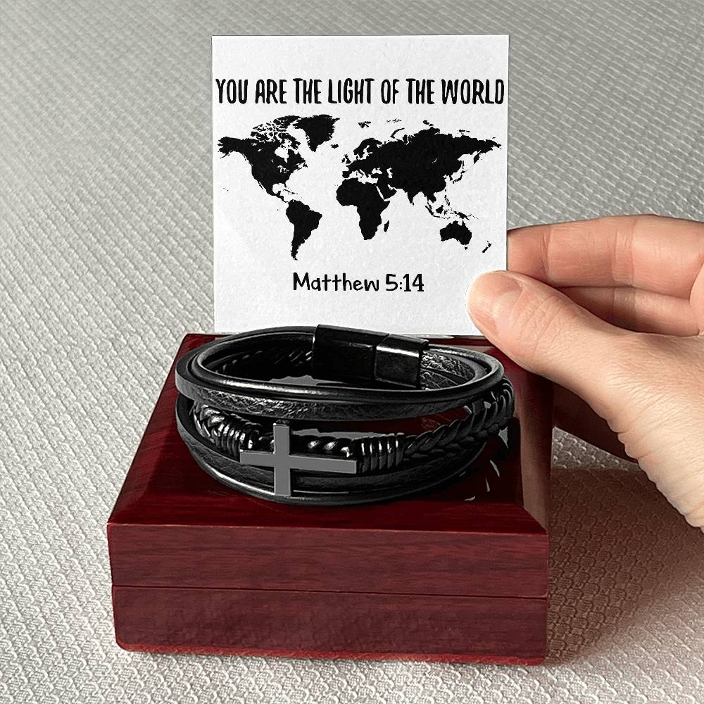 You are the light of the world RVRNT Men's Cross Bracelet