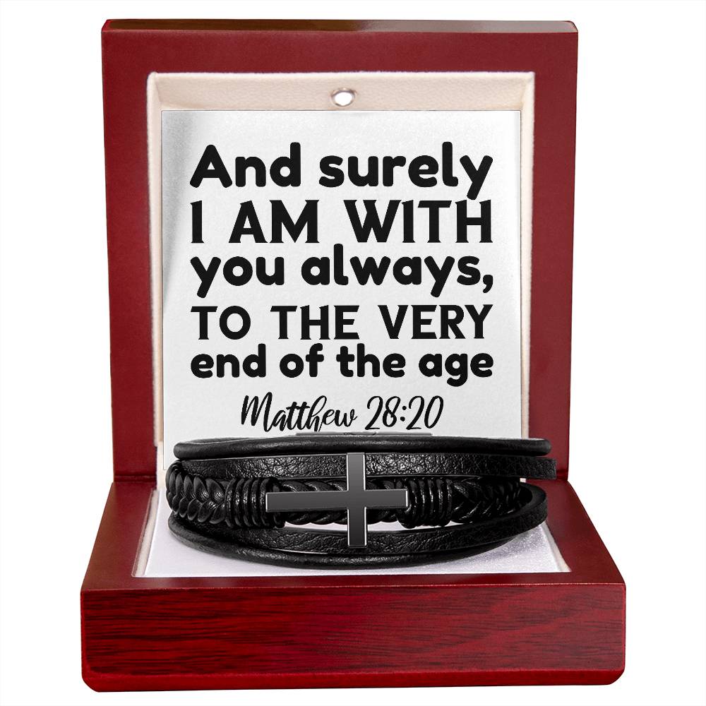 And surely I am with you always, to the very end of the age RVRNT Men's Cross Bracelet