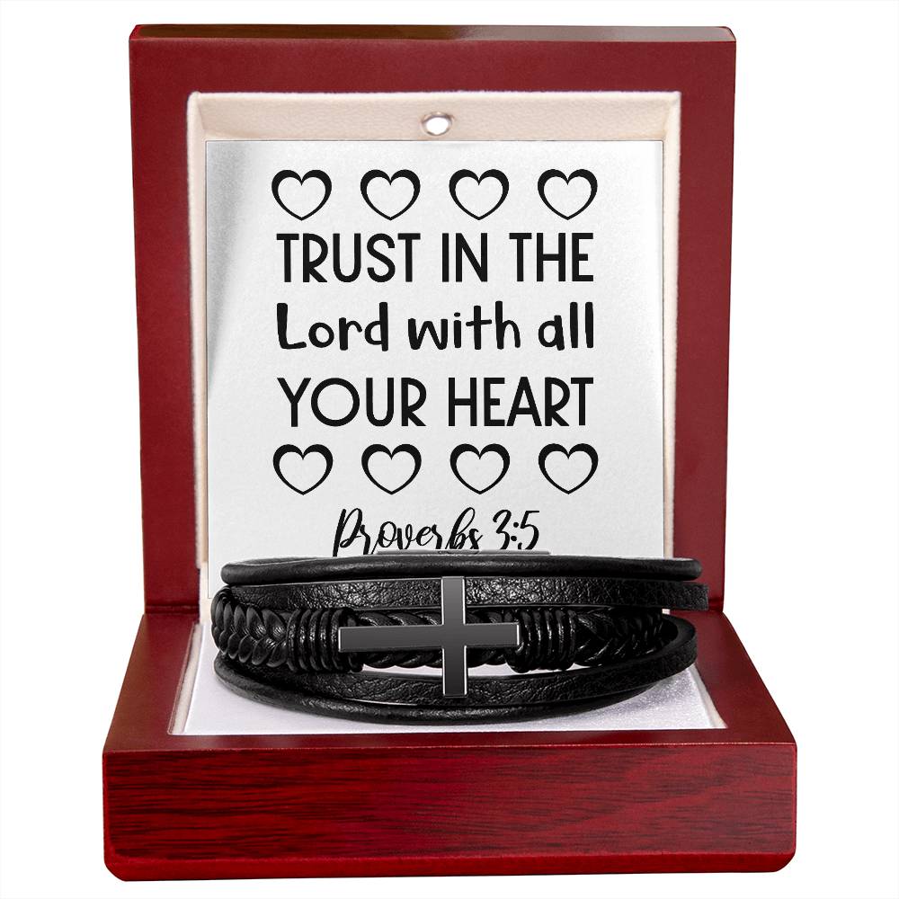 Trust in the Lord with all your heart RVRNT Men's Cross Bracelet