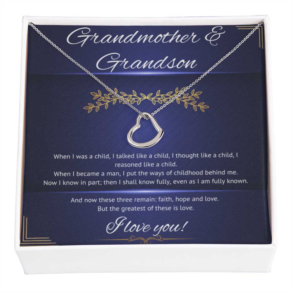 RVRNT To My Grandmother From Your Grandson I Love You Card & Jewelry Necklace Gift For My Nanas Birthday Christmas or Special Occasion. ShineOn Fulfillment