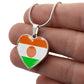 love niger Heart Flag Snake Chain Surgical Steel with Shatterproof Liquid Glass Coating ShineOn Fulfillment