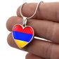 Armenia Heart Flag Snake Chain Surgical Steel with Shatterproof Liquid Glass Coating ShineOn Fulfillment