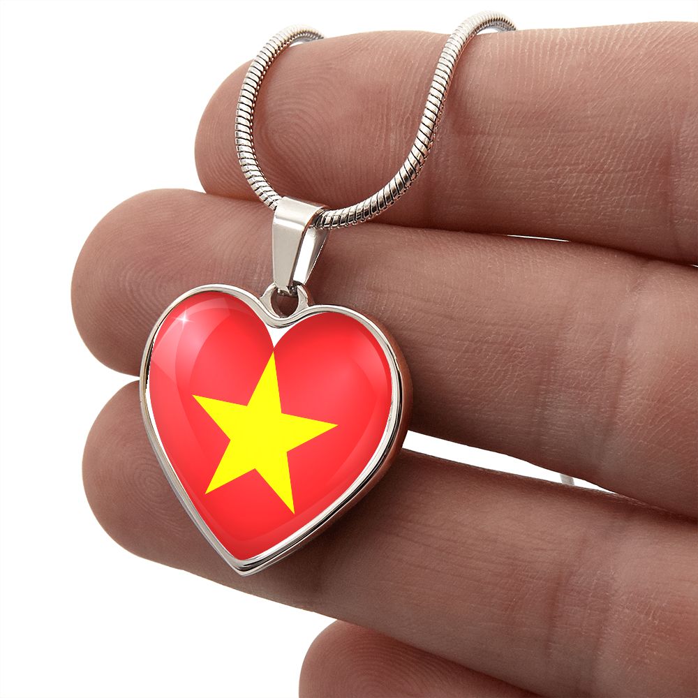 Vietnam Heart Flag Snake Chain Surgical Steel with Shatterproof Liquid Glass Coating ShineOn Fulfillment