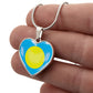 love Palau Heart Flag Snake Chain Surgical Steel with Shatterproof Liquid Glass Coating ShineOn Fulfillment
