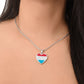 love luxembourg Heart Flag Snake Chain Surgical Steel with Shatterproof Liquid Glass Coating ShineOn Fulfillment