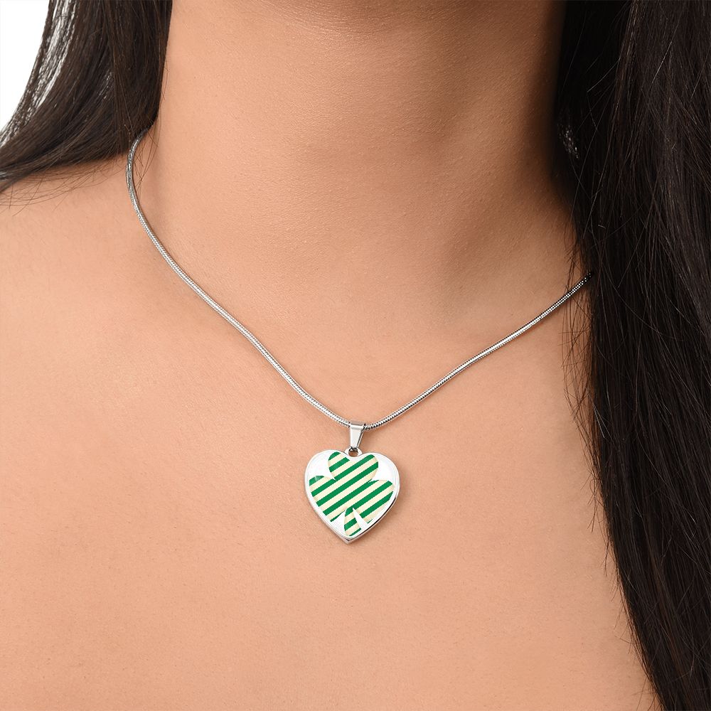 Lucky Irish Heart Flag Snake Chain Surgical Steel with Shatterproof Liquid Glass Coating ShineOn Fulfillment
