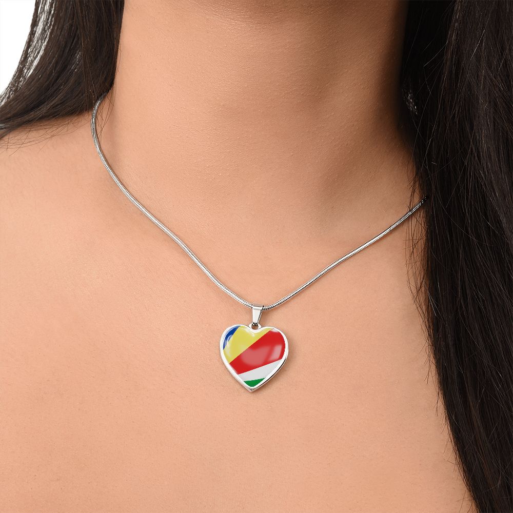love seychelles Heart Flag Snake Chain Surgical Steel with Shatterproof Liquid Glass Coating ShineOn Fulfillment