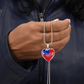 love samoa Heart Flag Snake Chain Surgical Steel with Shatterproof Liquid Glass Coating ShineOn Fulfillment