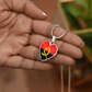Angola Heart Flag Snake Chain Surgical Steel with Shatterproof Liquid Glass Coating ShineOn Fulfillment