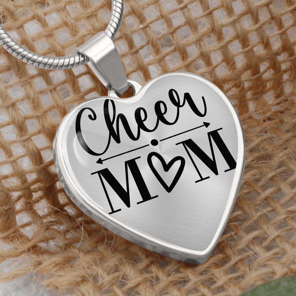 Personalized Cheer Mom Heart pendant Necklace ShineOn Fulfillment