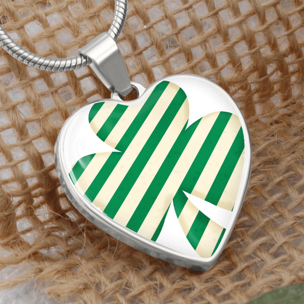 Lucky Irish Heart Flag Snake Chain Surgical Steel with Shatterproof Liquid Glass Coating ShineOn Fulfillment