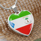 love equitorial guinea Heart Flag Snake Chain Surgical Steel with Shatterproof Liquid Glass Coating ShineOn Fulfillment