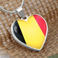 Belgium Heart Flag Snake Chain Surgical Steel with Shatterproof Liquid Glass Coating ShineOn Fulfillment