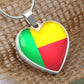 Mali Heart Flag Snake Chain Surgical Steel with Shatterproof Liquid Glass Coating ShineOn Fulfillment