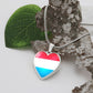 Netherlands Heart Flag Snake Chain Surgical Steel with Shatterproof Liquid Glass Coating ShineOn Fulfillment