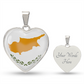 love cyprus Heart Flag Snake Chain Surgical Steel with Shatterproof Liquid Glass Coating ShineOn Fulfillment