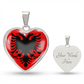 love albania Heart Flag Snake Chain Surgical Steel with Shatterproof Liquid Glass Coating ShineOn Fulfillment