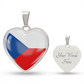 love cech republic Heart Flag Snake Chain Surgical Steel with Shatterproof Liquid Glass Coating ShineOn Fulfillment