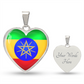 Ethiopia Heart Flag Snake Chain Surgical Steel with Shatterproof Liquid Glass Coating ShineOn Fulfillment