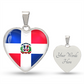 Dominican Heart Flag Snake Chain Surgical Steel with Shatterproof Liquid Glass Coating ShineOn Fulfillment