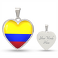 Colombia Heart Flag Snake Chain Surgical Steel with Shatterproof Liquid Glass Coating ShineOn Fulfillment