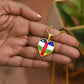 Central African Republic Heart Flag Snake Chain Surgical Steel with Shatterproof Liquid Glass Coating ShineOn Fulfillment