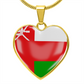 love oman Heart Flag Snake Chain Surgical Steel with Shatterproof Liquid Glass Coating ShineOn Fulfillment