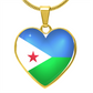 Djibouti Heart Flag Snake Chain Surgical Steel with Shatterproof Liquid Glass Coating ShineOn Fulfillment