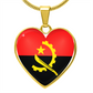 Angola Heart Flag Snake Chain Surgical Steel with Shatterproof Liquid Glass Coating ShineOn Fulfillment