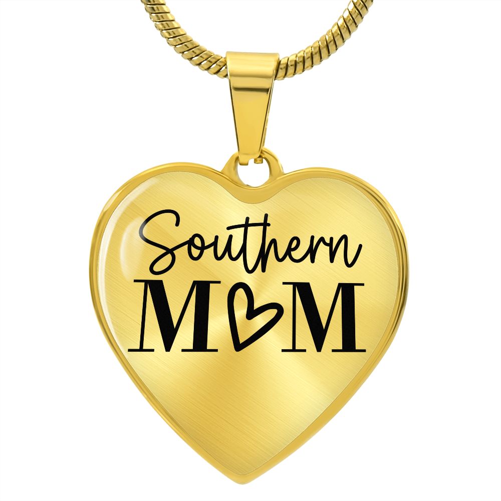 Custom Engraved Southern Mom Heart Necklace ShineOn Fulfillment