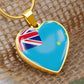 love tuvalu Heart Flag Snake Chain Surgical Steel with Shatterproof Liquid Glass Coating ShineOn Fulfillment