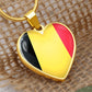 Belgium Heart Flag Snake Chain Surgical Steel with Shatterproof Liquid Glass Coating ShineOn Fulfillment