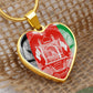 love afghanistan Heart Flag Snake Chain Surgical Steel with Shatterproof Liquid Glass Coating ShineOn Fulfillment