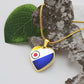 Bonaire Heart Flag Snake Chain Surgical Steel with Shatterproof Liquid Glass Coating ShineOn Fulfillment