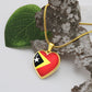 East Timor Heart Flag Snake Chain Surgical Steel with Shatterproof Liquid Glass Coating ShineOn Fulfillment
