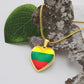 Lithuania Heart Flag Snake Chain Surgical Steel with Shatterproof Liquid Glass Coating ShineOn Fulfillment