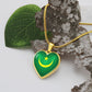 Mauritania Heart Flag Snake Chain Surgical Steel with Shatterproof Liquid Glass Coating ShineOn Fulfillment