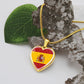 love spain (2) Heart Flag Snake Chain Surgical Steel with Shatterproof Liquid Glass Coating ShineOn Fulfillment