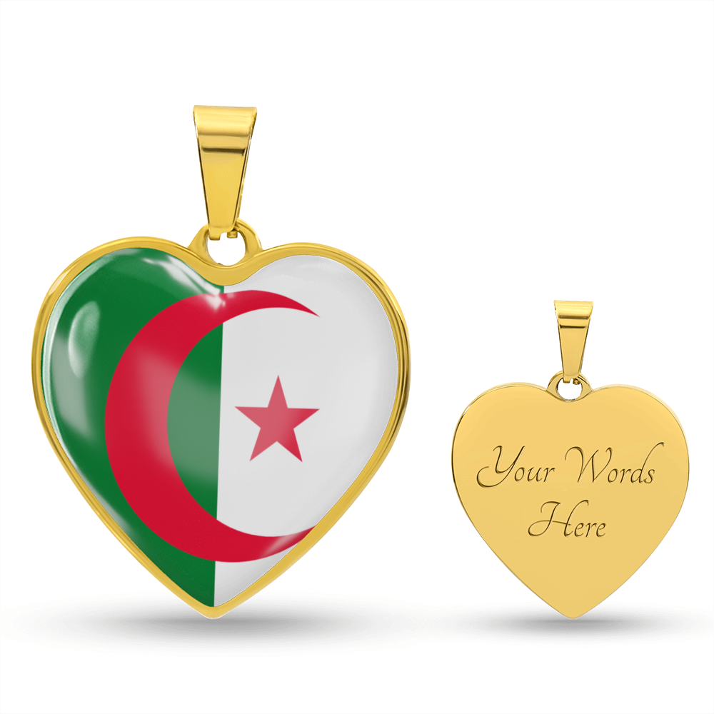 love algeria Heart Flag Snake Chain Surgical Steel with Shatterproof Liquid Glass Coating ShineOn Fulfillment