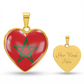 love morocco Heart Flag Snake Chain Surgical Steel with Shatterproof Liquid Glass Coating ShineOn Fulfillment