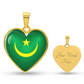Mauritania Heart Flag Snake Chain Surgical Steel with Shatterproof Liquid Glass Coating ShineOn Fulfillment