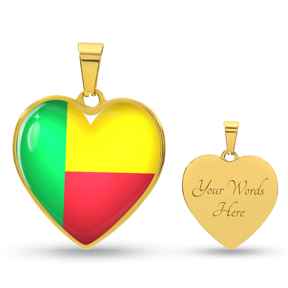 Mali Heart Flag Snake Chain Surgical Steel with Shatterproof Liquid Glass Coating ShineOn Fulfillment