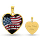 Southern Mom USA Flag Personalized Heart Necklace ShineOn Fulfillment