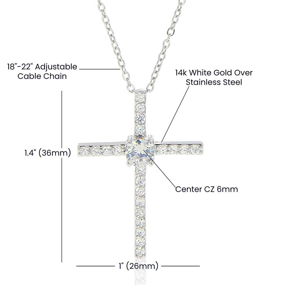 Personalized CZ Cross Necklace ShineOn Fulfillment