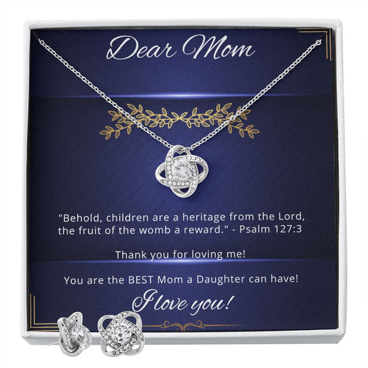 Dear Mom - Thank You For Loving Me - Necklace Earring Set ShineOn Fulfillment