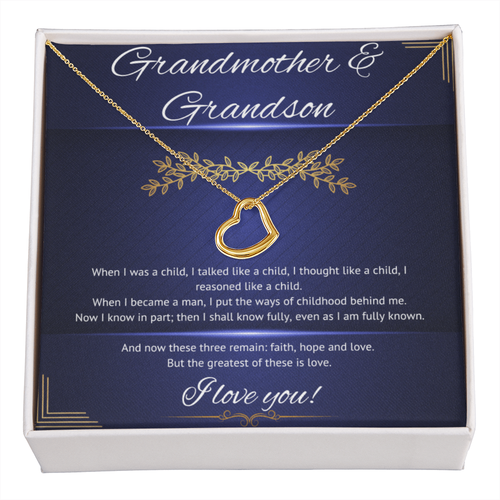 RVRNT To My Grandmother From Your Grandson I Love You Card & Jewelry Necklace Gift For My Nanas Birthday Christmas or Special Occasion. ShineOn Fulfillment